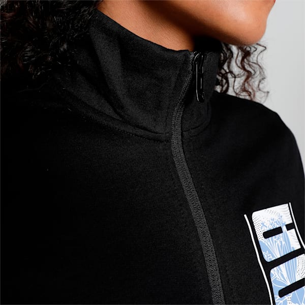Abstract Graphic Women's Regular Fit Jacket, Puma Black, extralarge-IND