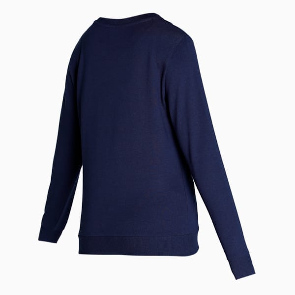 Floral Graphic Women's Crew-Neck Regular Fit Sweatshirt, Peacoat, extralarge-IND