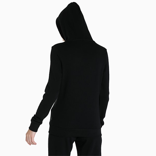 Floral Graphic Women's Regular Fit Hoodie, Puma Black, extralarge-IND