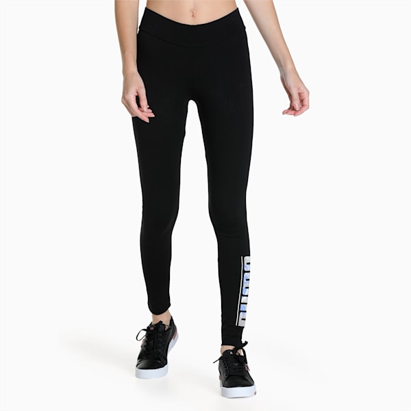 Women's Logo Graphic Tights, Puma Black, extralarge-IND