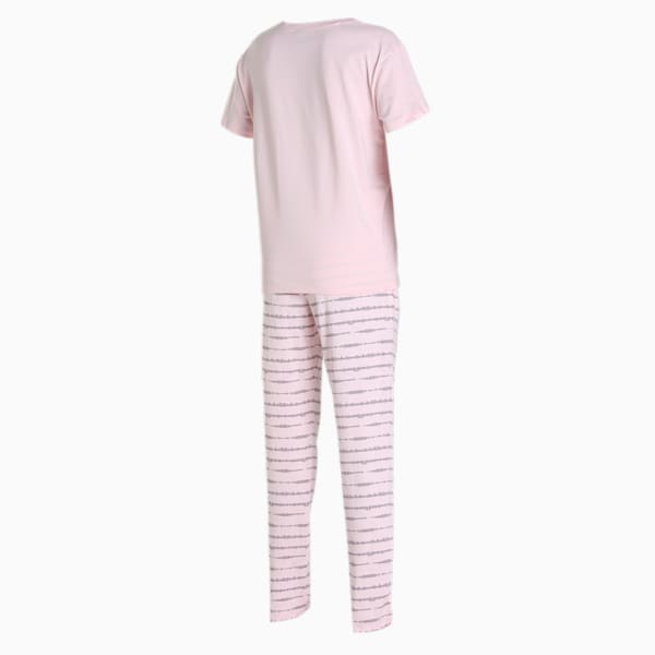 Women's T-Shirt & Pants Set, Chalk Pink-Chalk Pink, extralarge-IND