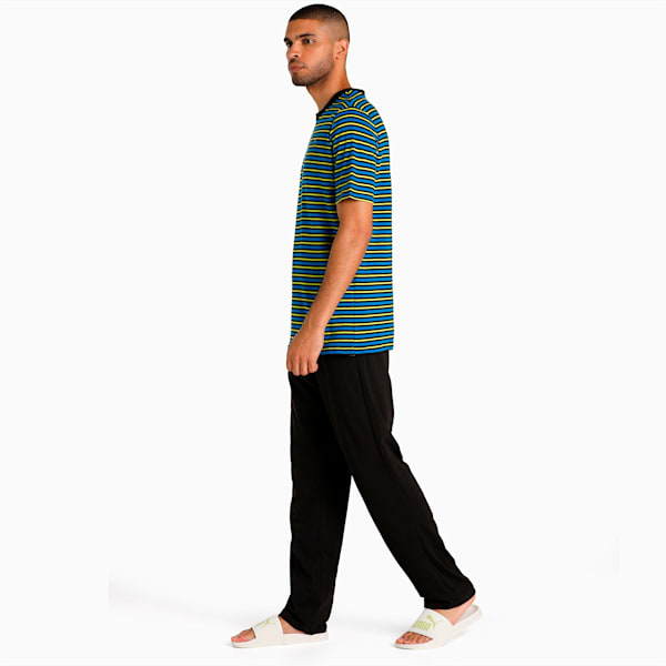 Men's Striped T-Shirt &amp; Joggers Set, Victoria Blue-Puma Black, extralarge-IND