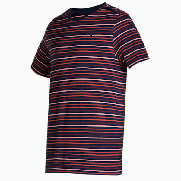 PUMA Men's Stripe T-Shirt & Shorts Set, Peacoat-Peacoat, extralarge-IND