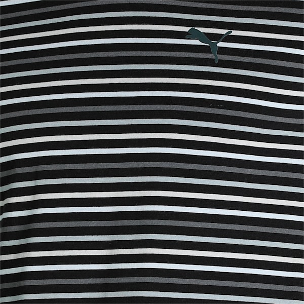 Men's Stripe T-Shirt & Shorts Set, Puma Black-CASTLEROCK, extralarge-IND