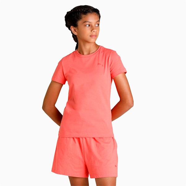 Girl's Regular Fit T-Shirts Pack of 2, Georgia Peach-Porcelain, extralarge-IND