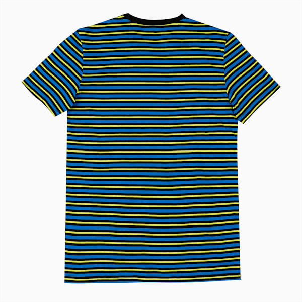 PUMA Stripe Youth Regular Fit T-Shirt & Joggers Set, Victoria Blue-Puma Black, extralarge-IND