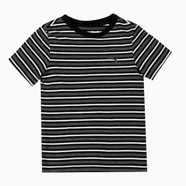 PUMA Stripe Youth Regular Fit T-Shirt & Joggers Set, Dark Gray Heather-Dark Gray Heather, extralarge-IND