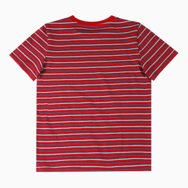 PUMA Stripe Youth Regular Fit T-Shirt & Joggers Set, Rhubarb-Dark Denim, extralarge-IND