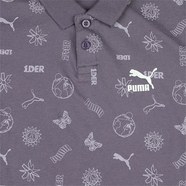 PUMAx1DER Youth Regular Fit AOP Polo T-Shirt, Purple Charcoal, extralarge-IND