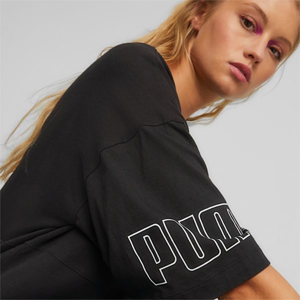 ウィメンズ PUMA POWER カラーブロック 半袖 Tシャツ, PUMA Black, extralarge-JPN