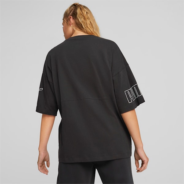 ウィメンズ PUMA POWER カラーブロック 半袖 Tシャツ, PUMA Black, extralarge-JPN