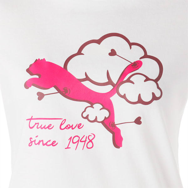 ウィメンズ グラフィック ハート 半袖 Tシャツ, PUMA White, extralarge-JPN