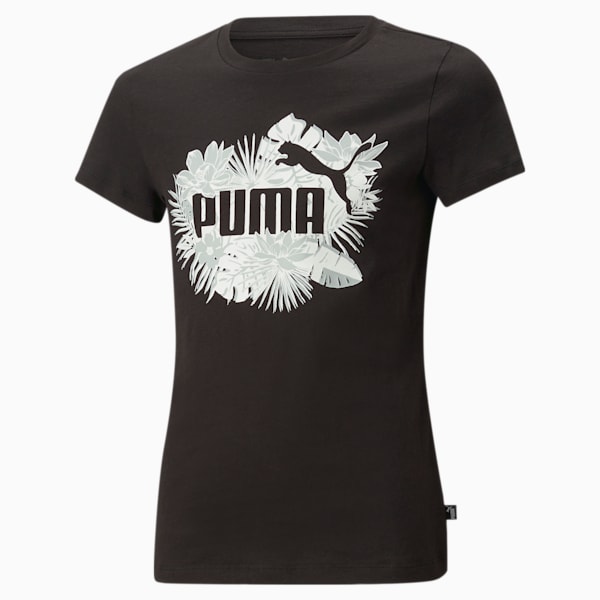 キッズ ガールズ ESS+ フラワー パワー 半袖 Tシャツ 120-160cm, PUMA Black, extralarge-JPN