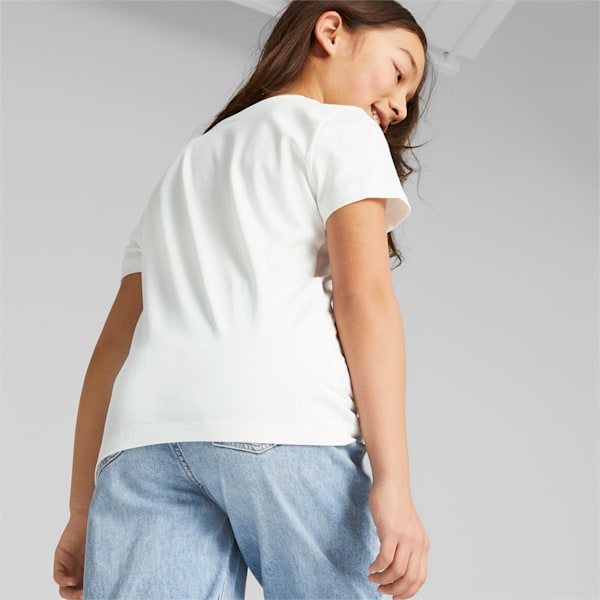 キッズ ガールズ ESS+ フラワー パワー 半袖 Tシャツ 120-160cm, PUMA White, extralarge-JPN