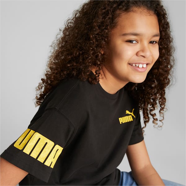 キッズ ボーイズ PUMA POWER サマー 半袖 Tシャツ 120-160cm, PUMA Black, extralarge-JPN