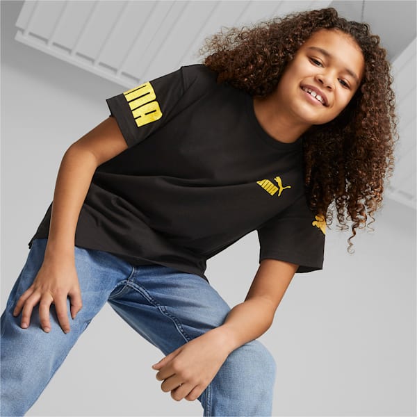 キッズ ボーイズ PUMA POWER サマー 半袖 Tシャツ 120-160cm, PUMA Black, extralarge-JPN