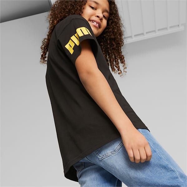 キッズ ボーイズ PUMA POWER サマー 半袖 Tシャツ 120-160cm, PUMA Black, extralarge-JPN