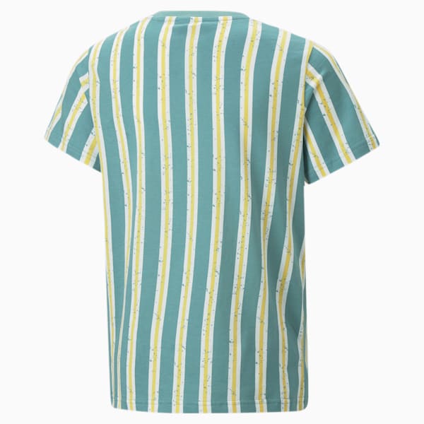 キッズ ボーイズ ESS+ ストリートアート AOP 半袖 Tシャツ ストライプ 120-160cm, PUMA White, extralarge-JPN