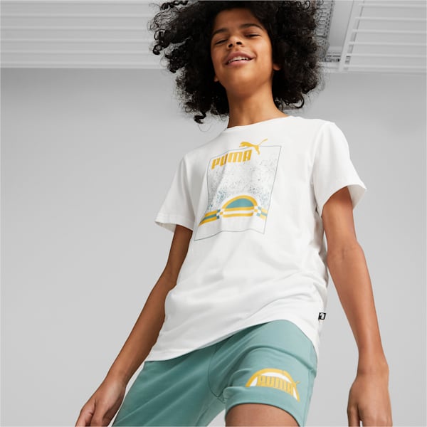 キッズ ボーイズ ESS+ ストリートアート サマー 半袖 Tシャツ 120-160cm, PUMA White, extralarge-JPN