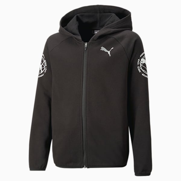 キッズ ボーイズ ACTIVE SPORTS フルジップ フーディー 120-160cm, PUMA Black, extralarge-JPN