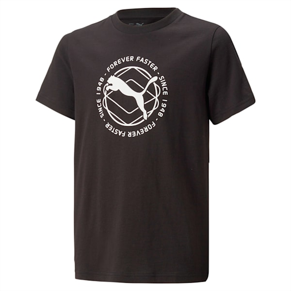 キッズ ボーイズ ACTIVE SPORTS グラフィック 半袖 Tシャツ 120-160cm, PUMA Black, extralarge-JPN