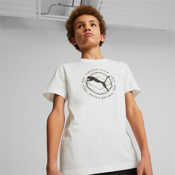 キッズ ボーイズ ACTIVE SPORTS グラフィック 半袖 Tシャツ 120-160cm, PUMA White, extralarge-JPN