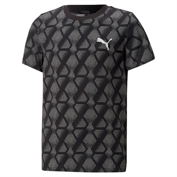 キッズ ボーイズ ACTIVE SPORTS AOP 半袖 Tシャツ 120-160cm, PUMA Black, extralarge-JPN