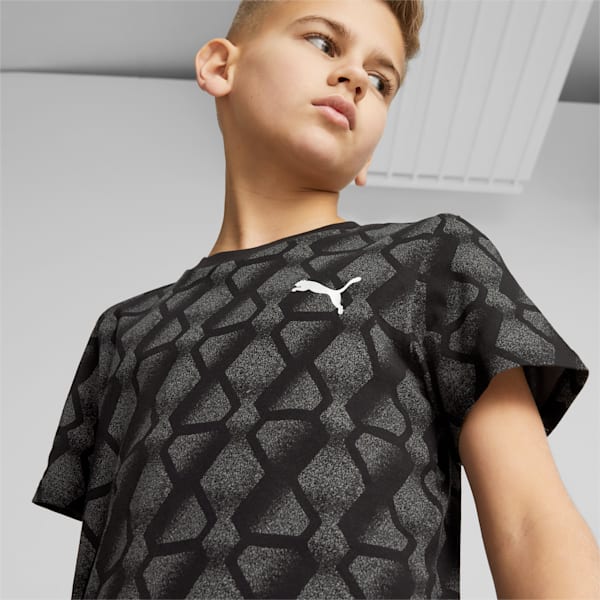 キッズ ボーイズ ACTIVE SPORTS AOP 半袖 Tシャツ 120-160cm, PUMA Black, extralarge-JPN