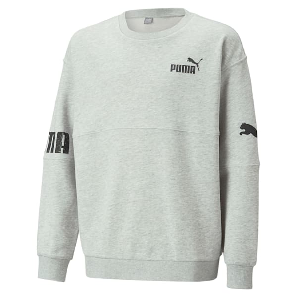 キッズ ボーイズ PUMA POWER クルー スウェット 120-160cm, Light Gray Heather, extralarge-JPN