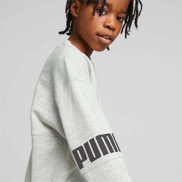 キッズ ボーイズ PUMA POWER クルー スウェット 120-160cm, Light Gray Heather, extralarge-JPN