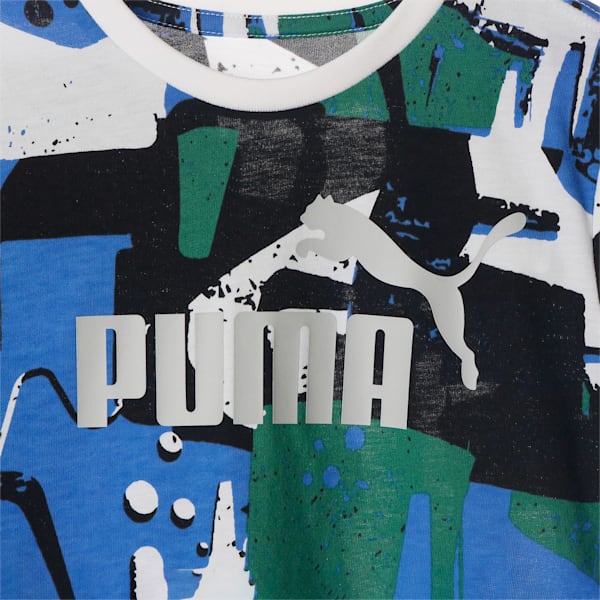 キッズ ボーイズ ESS+ ストリートアート AOP 半袖 Tシャツ 120-160cm, PUMA White, extralarge-JPN