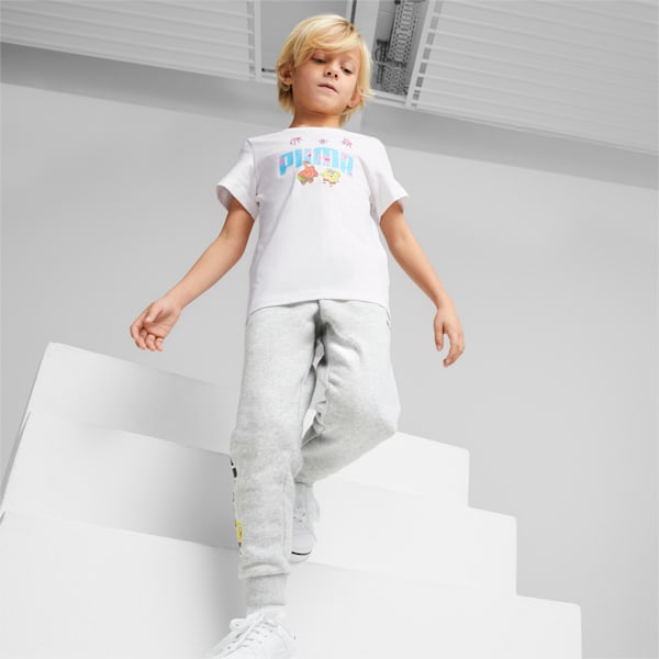 キッズ PUMA x スポンジ・ボブ ロゴ 半袖 Tシャツ 120-150cm, PUMA White