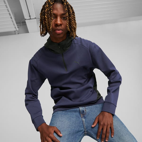 Sudadera de medio cierre RAD/CAL para hombre, PUMA Navy, extralarge