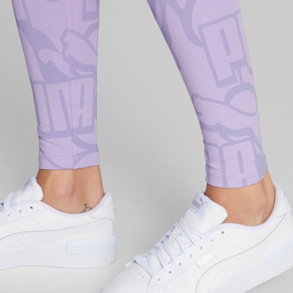 Essentials+ AOP Women's Leggings, Vivid Violet, extralarge