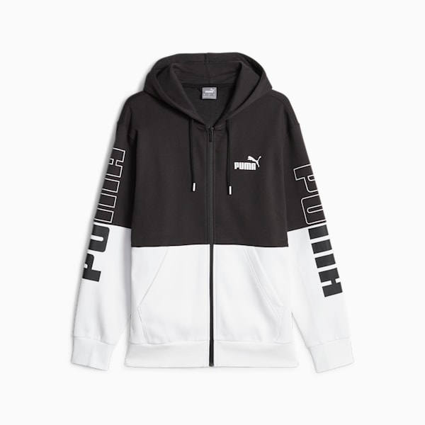 POWER Full-Zip Men's Hoodie, PUMA Black, extralarge-IND