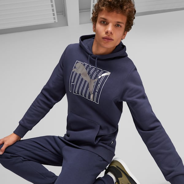 ESS+ Logo Lab Men's Hoodie, PUMA Navy, extralarge