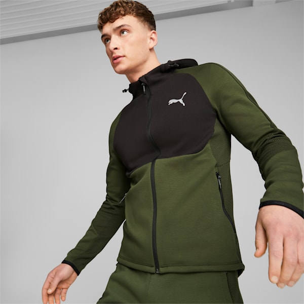 EVOSTRIPE Full-Zip Men's Hoodie, Myrtle, extralarge-IND