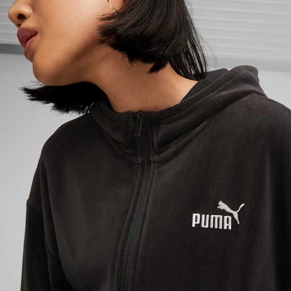 Essentials Elevated Velour Women\'s Full Zip Hoodie | PUMA