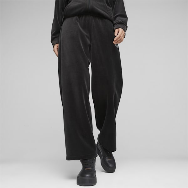 Essentials Elevated Velour Women s Straight Leg Pants PUMA