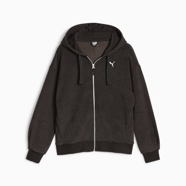 Puma black zip up hoodie sales