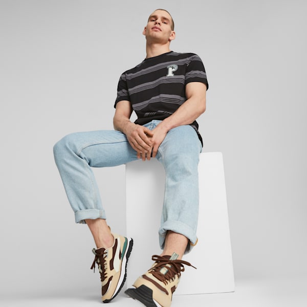 PUMA SQUAD Men's Striped T-shirt, PUMA Black, extralarge-IND