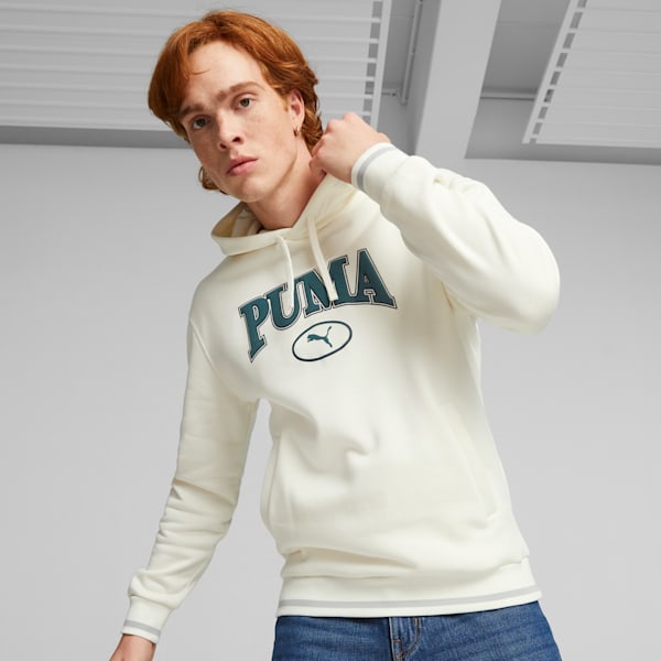 Sudadera con capucha PUMA SQUAD para hombre, Warm White, extralarge