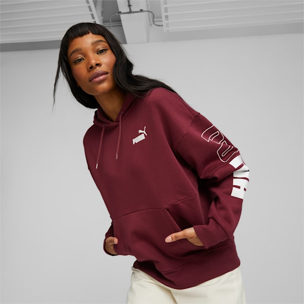 POWER Colourblock Women's Hoodie, Dark Jasper, extralarge-IND