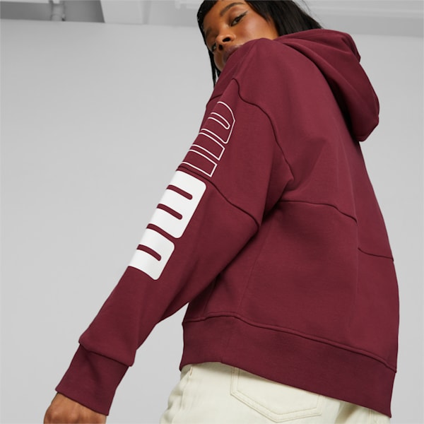 POWER Colourblock Women's Hoodie, Dark Jasper, extralarge-IND
