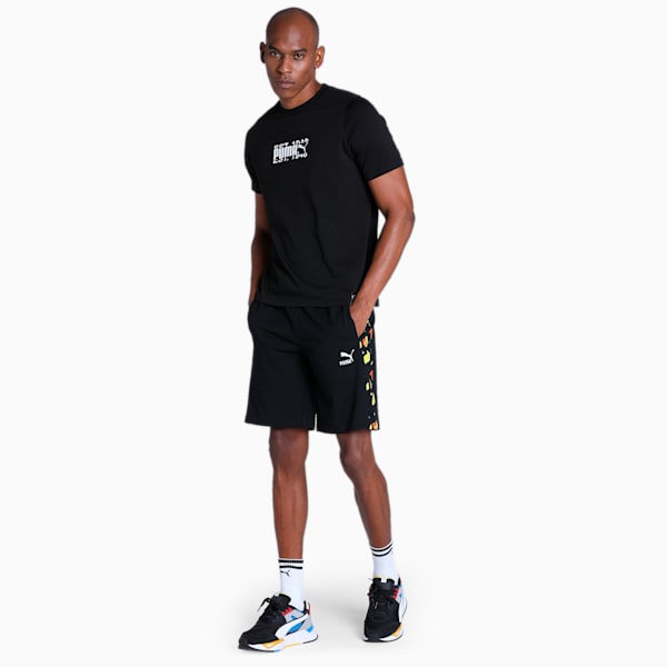 Abstract Print Men's Shorts, PUMA Black, extralarge-IND