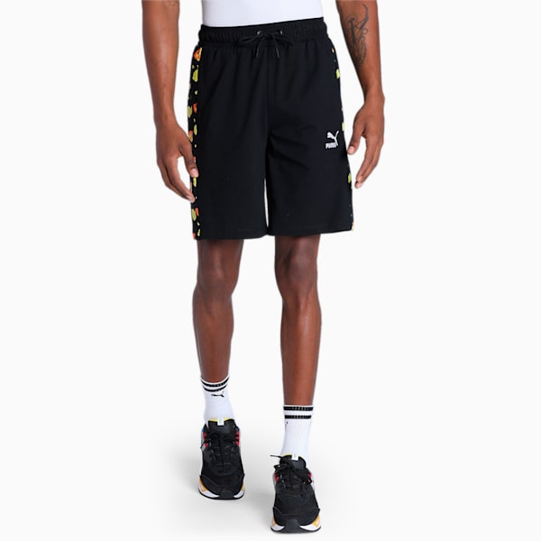 Abstract Print Men's Shorts, PUMA Black, extralarge-IND