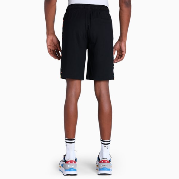 Abstract Print Men's Shorts, PUMA Black, extralarge-IND