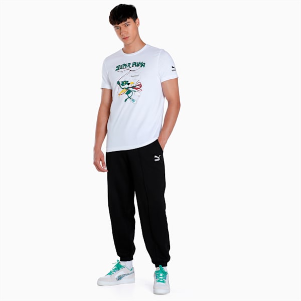 Super PUMA Printed Graphic Men's Slim Fit T-Shirt, PUMA White, extralarge-IND