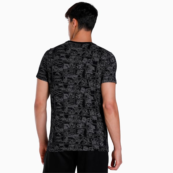 Super PUMA All Over Print Men's Slim Fit T-Shirt, PUMA Black, extralarge-IND