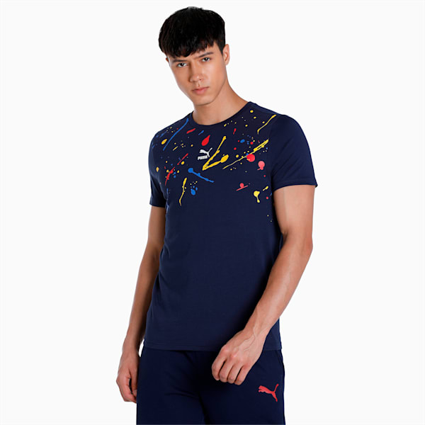 Graphic Men's Slim Fit T-Shirt, PUMA Navy, extralarge-IND